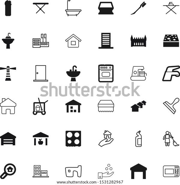 house vector icon set such as: smooth, napkin,
interior, glove, housewife, commercial, medicine, site, carafe,
shower, cafe, shore, retail, breakfast, abstract, caffeine, dinner,
town, washbasin