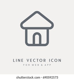 House vector icon. Single isolated object. For web and App.
