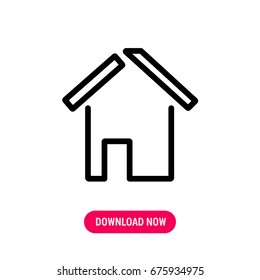 House vector icon,  The house with the square arch symbol. Simple, modern flat vector illustration for mobile app, website or desktop app  