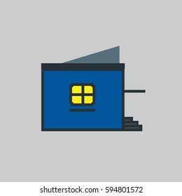 House Vector Icon, The symbol of house building with stairs. Simple, modern flat vector illustration for mobile app, website or desktop app
