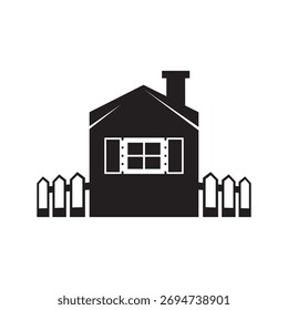 House vector icon, village mini bakary home