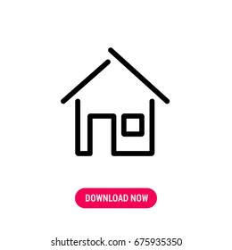 House vector icon, The house with a window near door symbol. Simple, modern flat vector illustration for mobile app, website or desktop app  