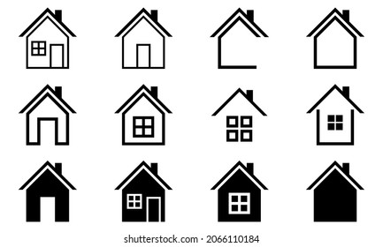 House vector icons Set logo symbols on white
