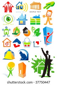 House vector Icons for Web. Construction or Real Estate concept. Abstract color element set of corporate templates. Collection 16.