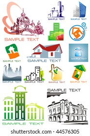 House vector Icons for Web. Construction or Real Estate concept. Abstract color element set of corporate templates
