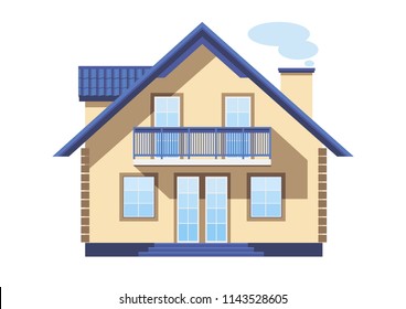 House. Vector illustration of 2D. Isolated image