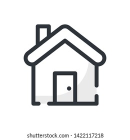 House Vector Illustration, colorful gradient. outline sign
