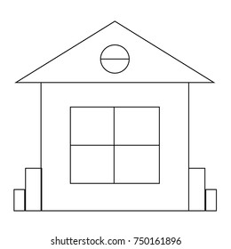 House vector illustration. Doodle style. Design, print, logo, decor, textile, paper.
