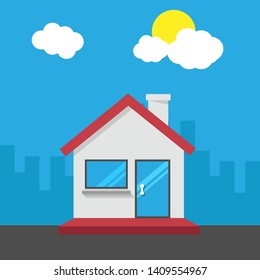 house vector illustration. flat design. house icon.