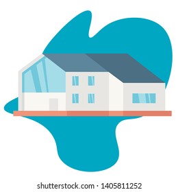 House vector illustration in flat style. Home and estate related vector picture.