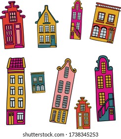 House vector illustration. Graphic design elements for your logotype and identety colorful