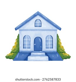 House vector illustration, home vector, hand drawn watercolor painting style, house clip art, home clip art, clip art of homes
