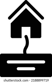 ilustración de house Vector en un fondo transparente. Símbolos de calidad superior. Iconos vectoriales de glifos para diseño de conceptos y gráficos. 

