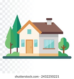 Ilustración del vector de la casa sobre fondo transparente