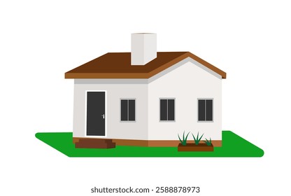 House Vector - Illustration for sale, rent or real estate. Icon for website, banner, logo or other commercial advertising