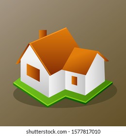 House Vector isolated, Home cartoon style.