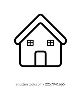 house vector line art illustration, nice little hut vector, home vector icon