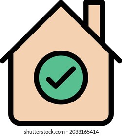 house vector line colour icon