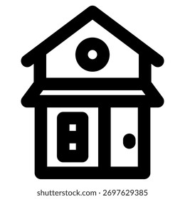 Icono de línea de Vector de la casa en negrita