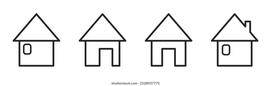 Haus, Vektorlinie Symbol Design. Haussymbol