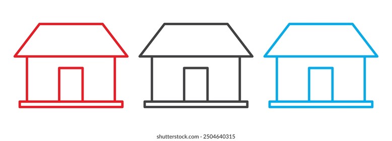 Icono de línea de Vector de la casa. Colección de iconos de inicio. 