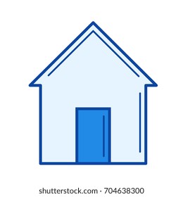 House vector line icon isolated on white background. House line icon for infographic, website or app. Blue icon designed on a grid system.