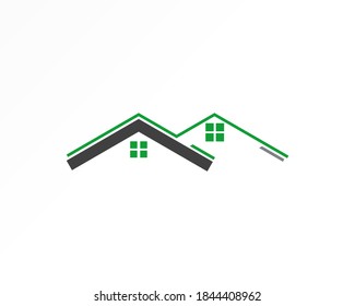 House Vector Line Icon. Roof concept logo design template