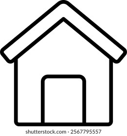 House Vector Lineal Icon On White Background.