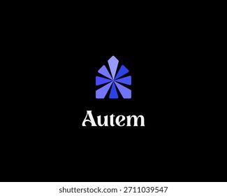 A house vector logo from abstract shapes. Home building icon. Creative architecture construction minimalistic logo concept.
