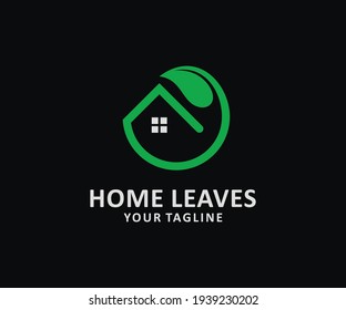 The house vector logo combined with green leaves symbolizes growth and health