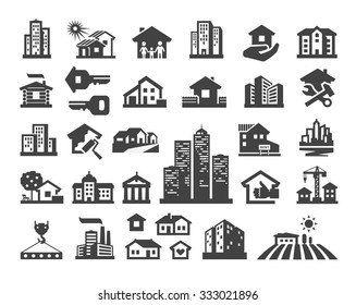 house vector logo design template. estate or building icons