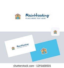 House vector logotype with business card template. Elegant corporate identity. - Vector