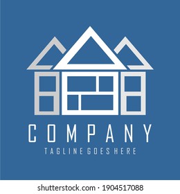 House vector on blue background