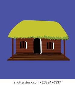 House vector on dark blue background 