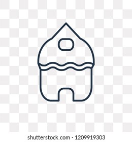 House vector outline icon isolated on transparent background, high quality linear House transparency concept can be used web and mobile