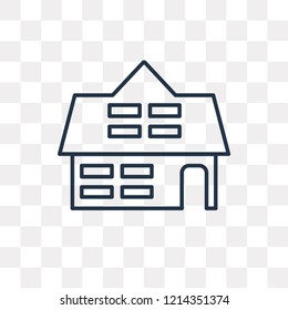 House vector outline icon isolated on transparent background, high quality linear House transparency concept can be used web and mobile
