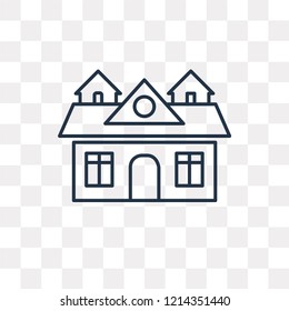 House vector outline icon isolated on transparent background, high quality linear House transparency concept can be used web and mobile