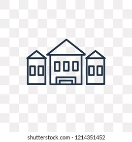 House vector outline icon isolated on transparent background, high quality linear House transparency concept can be used web and mobile