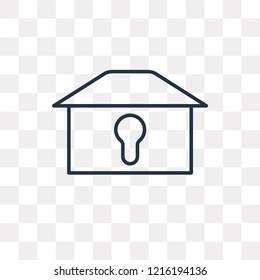 House vector outline icon isolated on transparent background, high quality linear House transparency concept can be used web and mobile