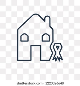 House vector outline icon isolated on transparent background, high quality linear House transparency concept can be used web and mobile