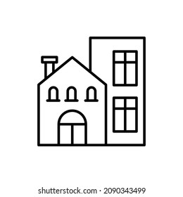 Icono de contorno del vector de la casa para web aislada en el archivo EPS de fondo blanco 10