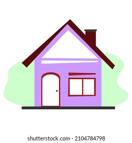 House vector, with purple color, minimalism style for your decoration property images