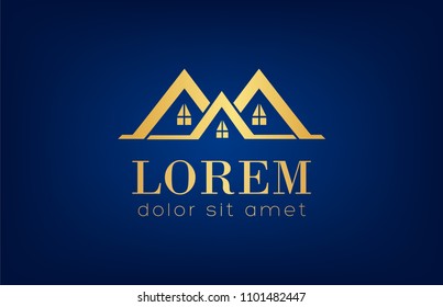 House Vector. Real Estate Logo. Roof Design.