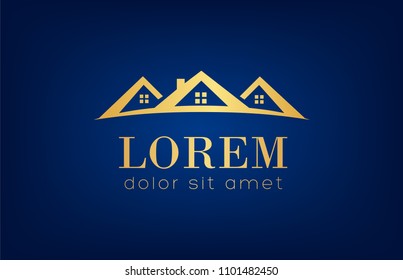 House Vector. Real Estate Logo. Roof Design.