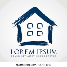 House Vector. Real Estate Logo. Roof Design.