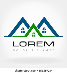 House Vector. Real Estate Logo. Roof Design.