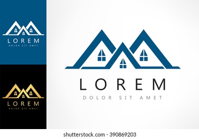 House Vector. Real Estate Logo. Roof Design.