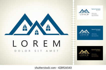 House Vector. Real Estate Logo. Roof Design.