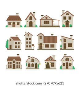 Conjunto de Vector de la casa Rumah Minimalis ilustración de dibujos animados