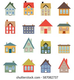 House vector set - simple home illustration collection.